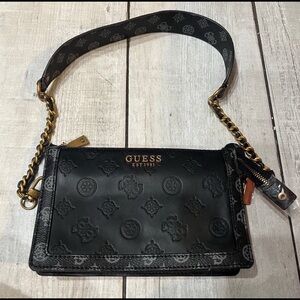Guess Black Embossed Shoulder Bag
